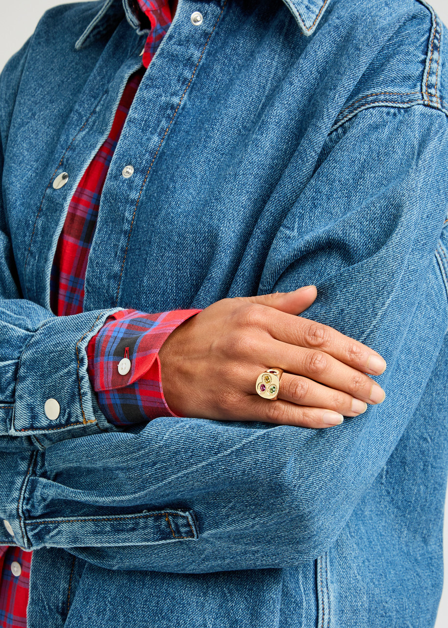 Bleue Burnham Chloroplast 9kt Gold Signet Ring