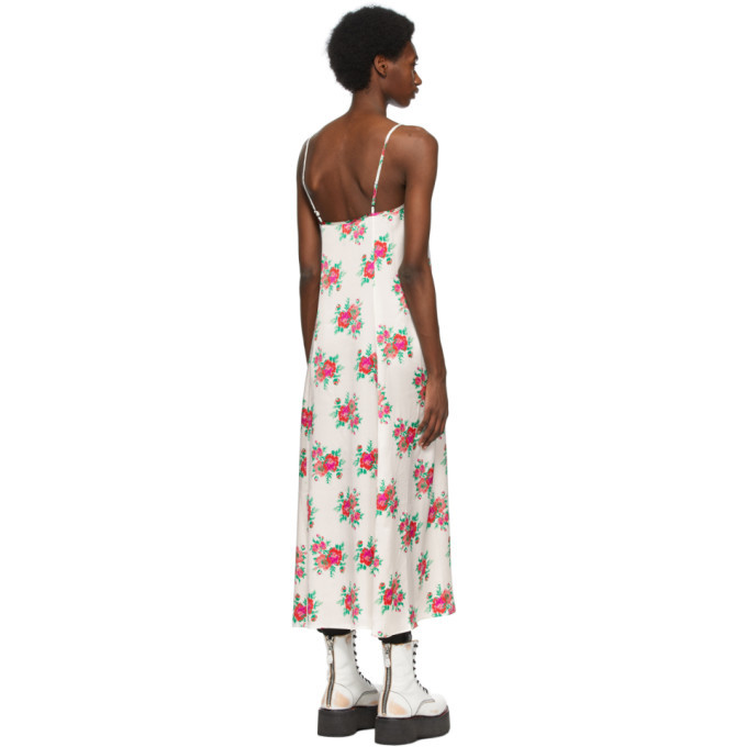 R13 Off White Silk Rose Slip Dress R13