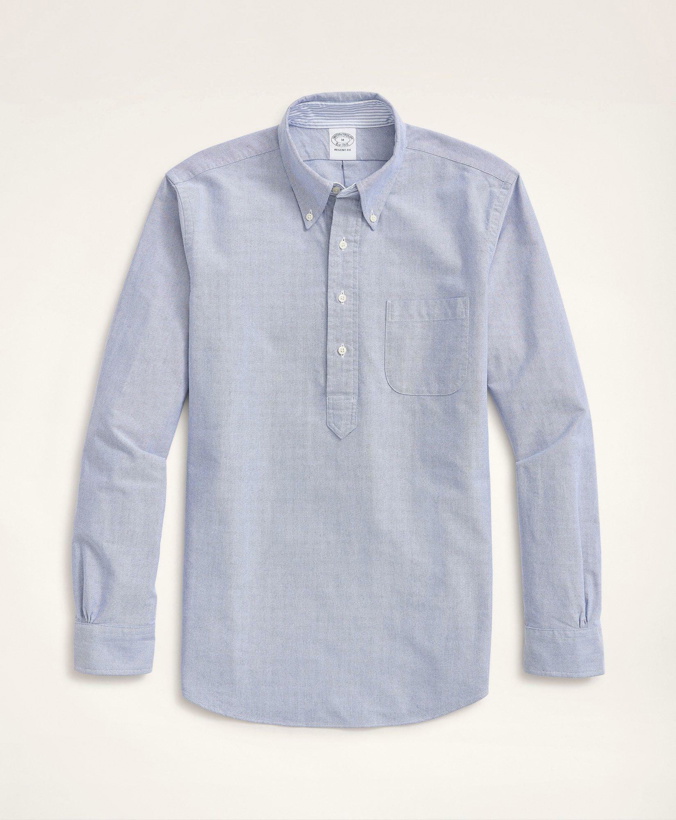 Photo: Brooks Brothers Men's Regent Regular-Fit Original Oxford Popover Shirt | Blue