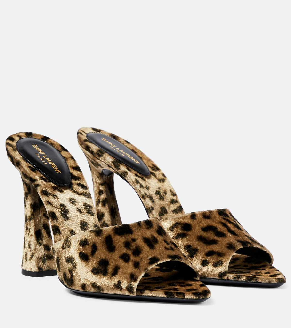 SAINT LAURENT ◆ Suite Leopard Print Velvet Mules Saint Laurent - Suite 105 leopard-print velvet mules Saint