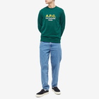 A.P.C. Men's Madame Logo Crew Sweat in Dark Green