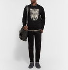 Giuseppe Zanotti - Leather and Mesh Sneakers - Men - Dark gray