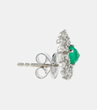 Ananya Scatter 18kt white gold earrings with diamonds and emeralds