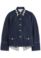 Huishan Zhang Travis Crystal-embellished Denim Jacket Blue