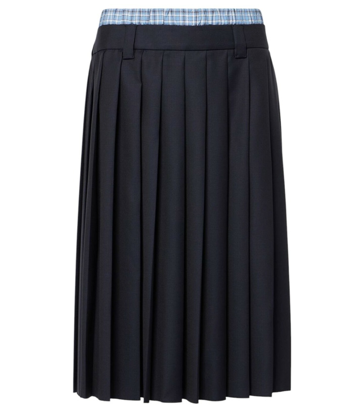 Photo: Miu Miu Pleated wool midi skirt