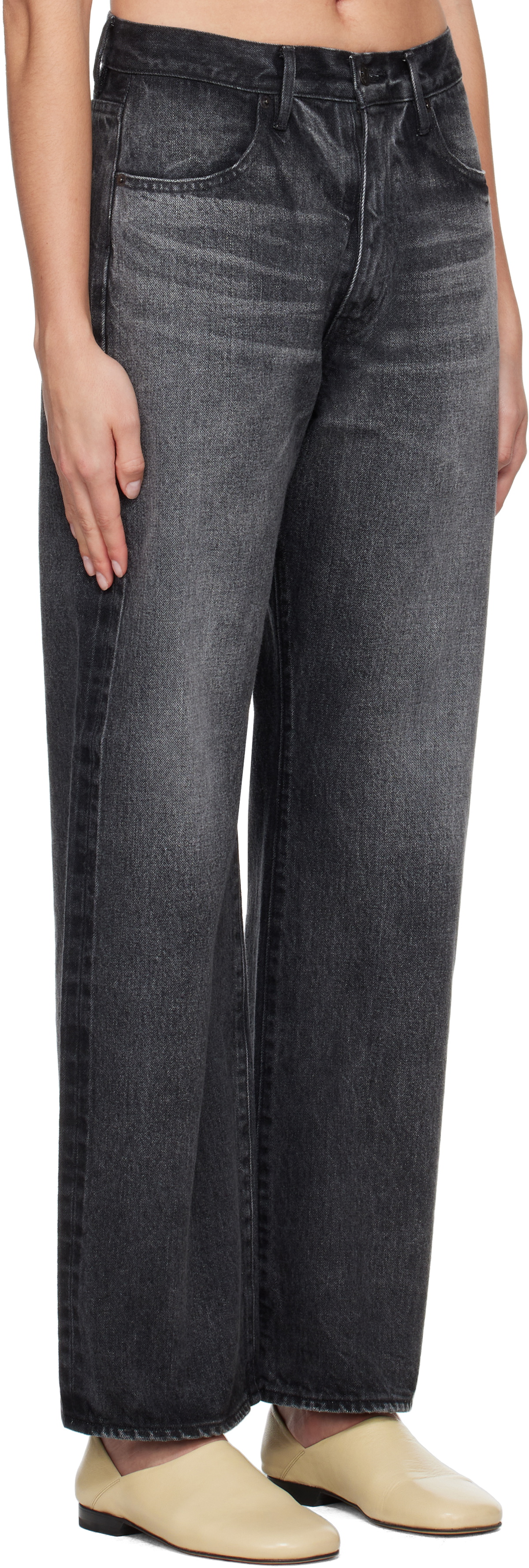 AURALEE Black Selvedge Faded Heavy Jeans Auralee AURALEE Black Selvedge Faded Heavy Jeans Auralee