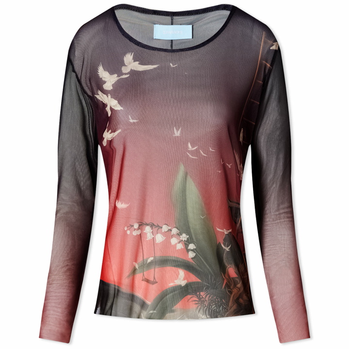Photo: 3.Paradis Women's Mesh Round Neck Ladder Shirt in Gradient