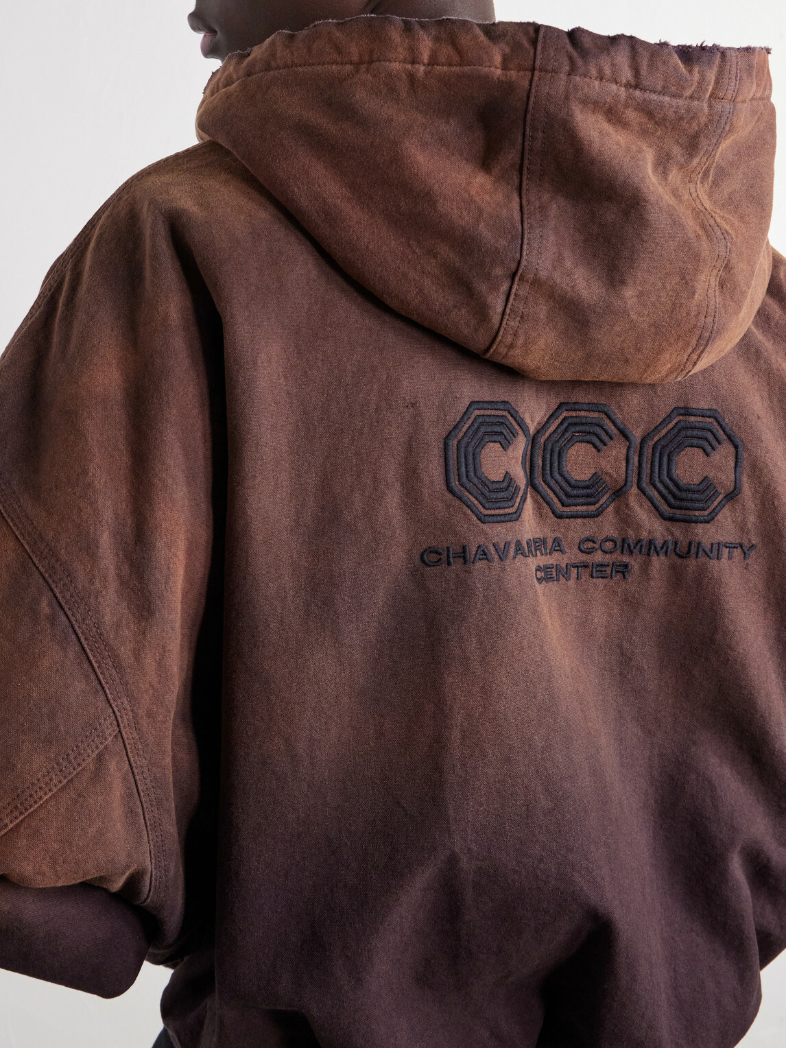 Willy Chavarria - Juggernaut Logo-Embroidered Ombré Cotton-Canvas Bomber Jacket - Brown