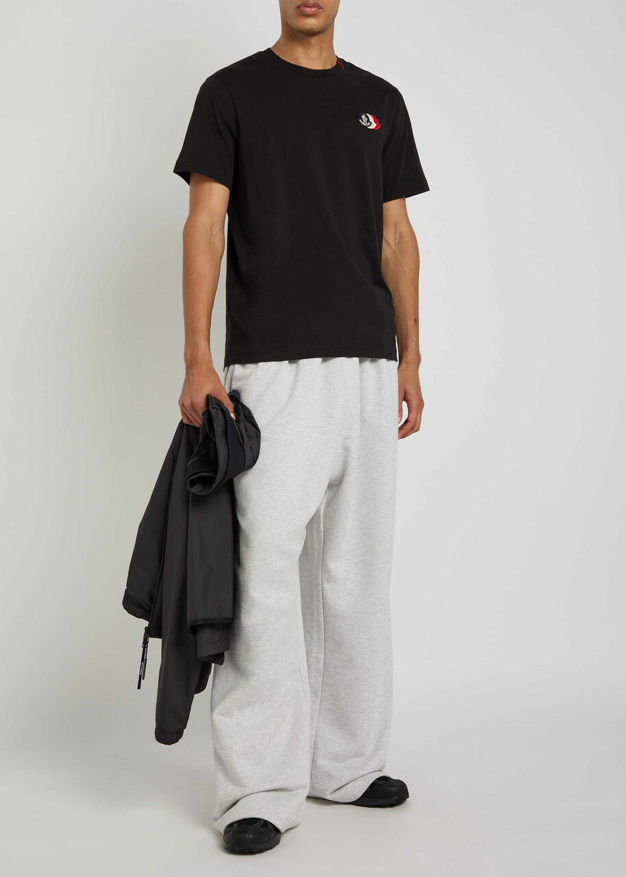 Moncler Logo-appliquéd Cotton T-shirt Black