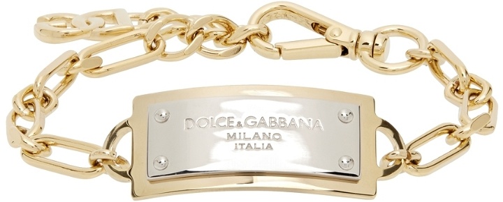 Photo: Dolce & Gabbana Gold Military Logo Bracelet
