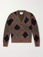 Corridor - Brushed Argyle Jacquard-Knit Cardigan - Brown