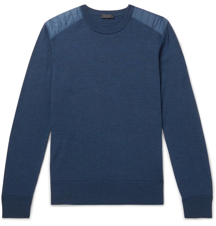 Photo: Belstaff - Kerrigan Nylon-Panelled Wool Sweater - Men - Blue