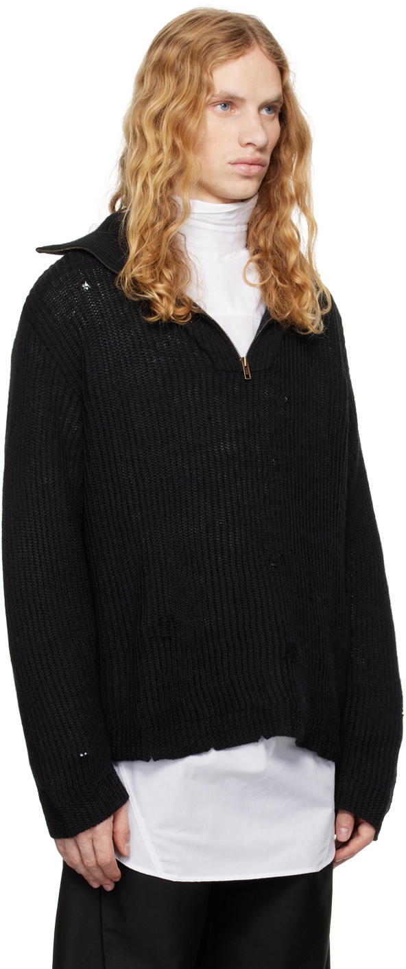 Maison Margiela Black Summer Shetland Knit Sweatshirt Maison Margiela
