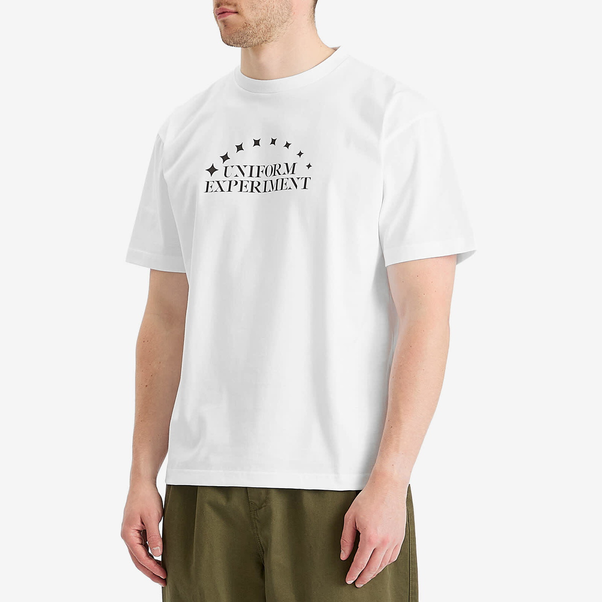 Uniform Experiment Men's Stencil Logo T-Shirt in White