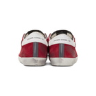 Golden Goose Red and Grey Suede Superstar Sneakers