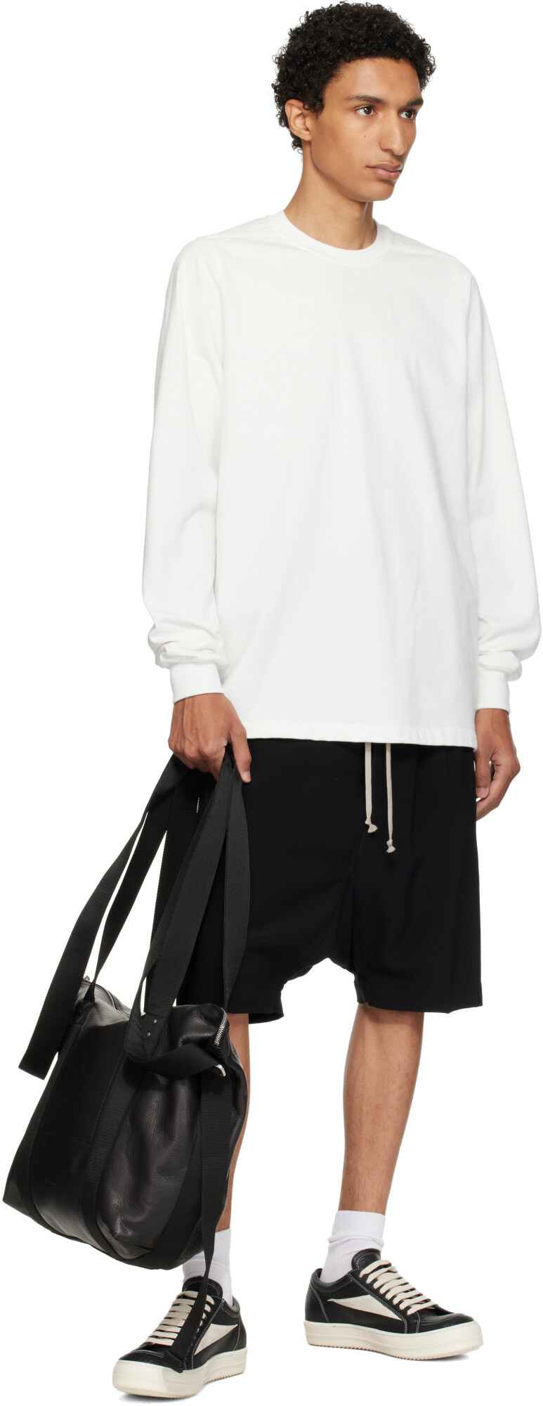 Rick Owens Off-White Tower Short Crewneck LS Sweatshirt