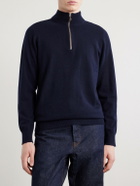 N.PEAL - Carnaby Organic Cashmere Half-Zip Sweater - Blue