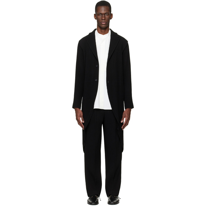 Photo: HOMME PLISSÉ ISSEY MIYAKE Black Tuxedo Pleats Coat