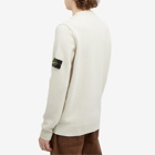 Stone Island Men's Reverse Seam Lambswool Crew Neck Jumper in Plaster