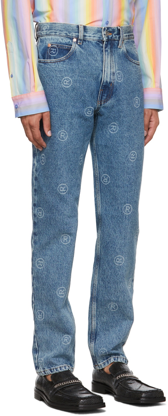 Martine Rose Blue All Over Logo Jeans Martine Rose