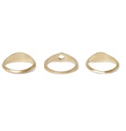 M.Cohen - Stack 2 Set of Three Brushed 18-Karat Gold Rings - Gold