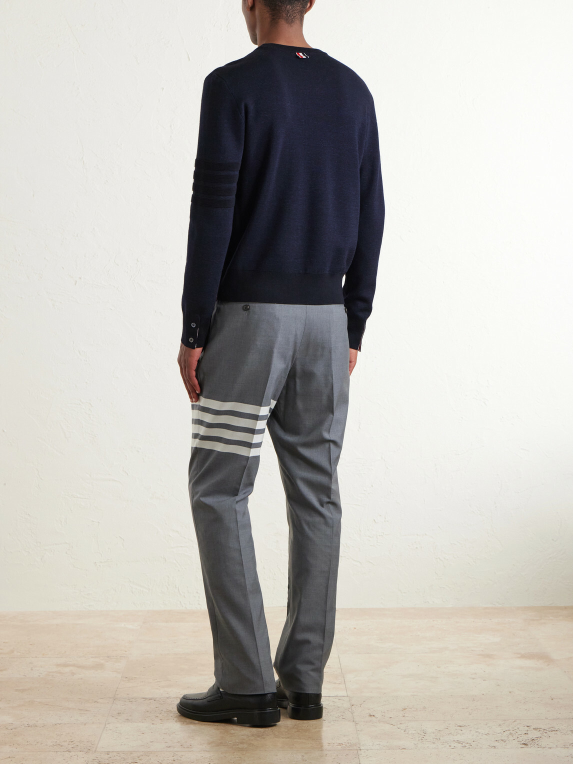 Thom Browne - Milano Stitch Wool, Linen and Cotton-Blend Sweater - Blue
