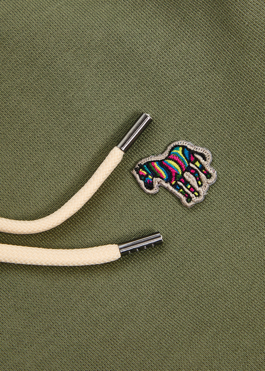 PS Paul Smith Logo-appliqué Hooded Cotton Sweatshirt Khaki