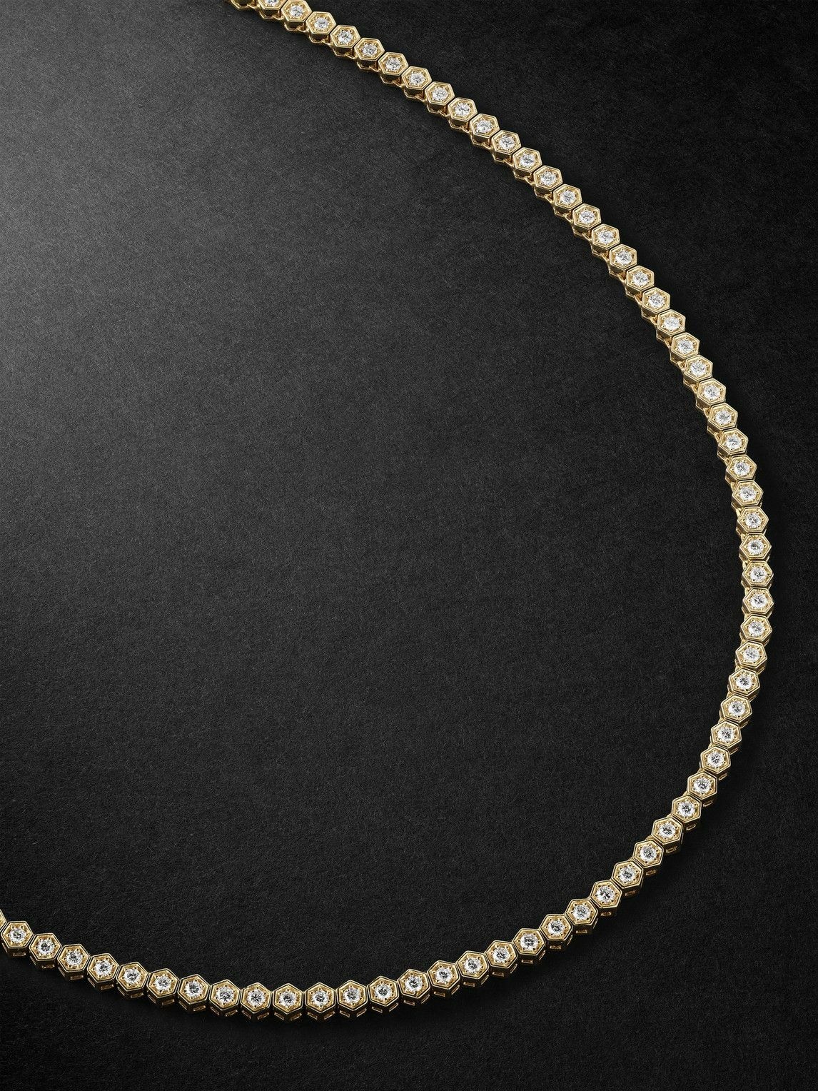 Photo: KOLOURS JEWELRY - Hexagon Gold Diamond Necklace