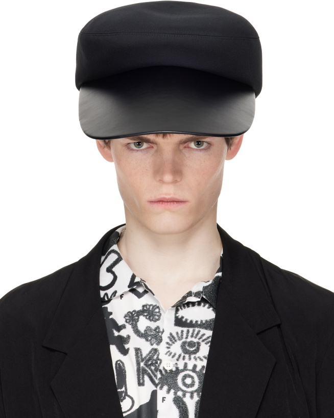 Photo: Comme des Garçons Homme Plus Black Hizume Edition Faux-Leather Cap
