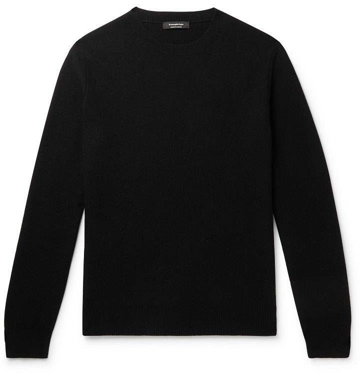 Photo: Ermenegildo Zegna - Textured-Cashmere Sweater - Black