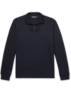 LORO PIANA - Virgin Wool-Blend Half-Zip Sweater - Blue - S