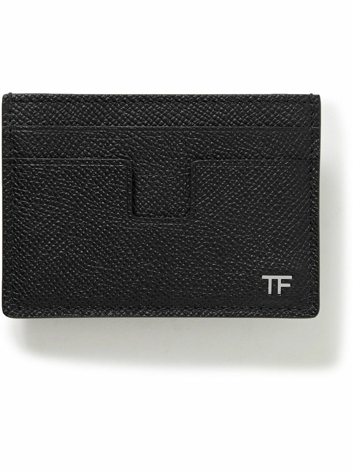 TOM FORD - Full-Grain Leather Cardholder with Lanyard - Black TOM FORD
