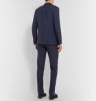 Ermenegildo Zegna - Navy Slim-Fit Checked Wool and Silk-Blend Suit - Navy