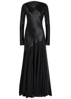 Tove Cordelia Asymmetric Silk Maxi Dress Black