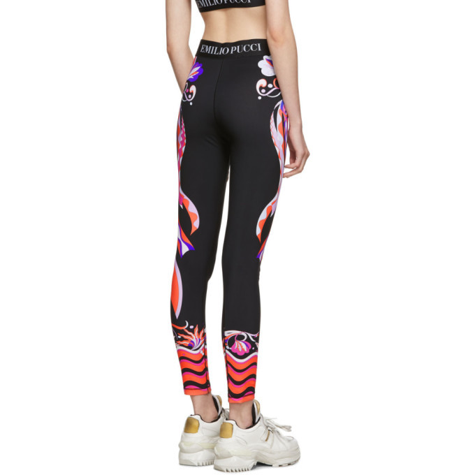 Emilio Pucci Onde-print Technical-jersey Leggings In Neutrals