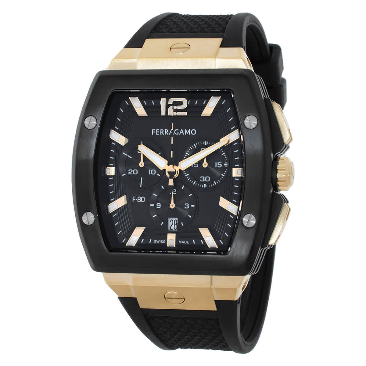 Ferragamo F-80 Chronograph Quartz Black Dial Mens Watch SFKE00624