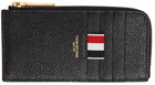 Thom Browne Black Half Zip-Around Card Holder