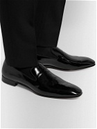 Christian Louboutin - Dandelion Grosgrain-Trimmed Patent-Leather Loafers - Black