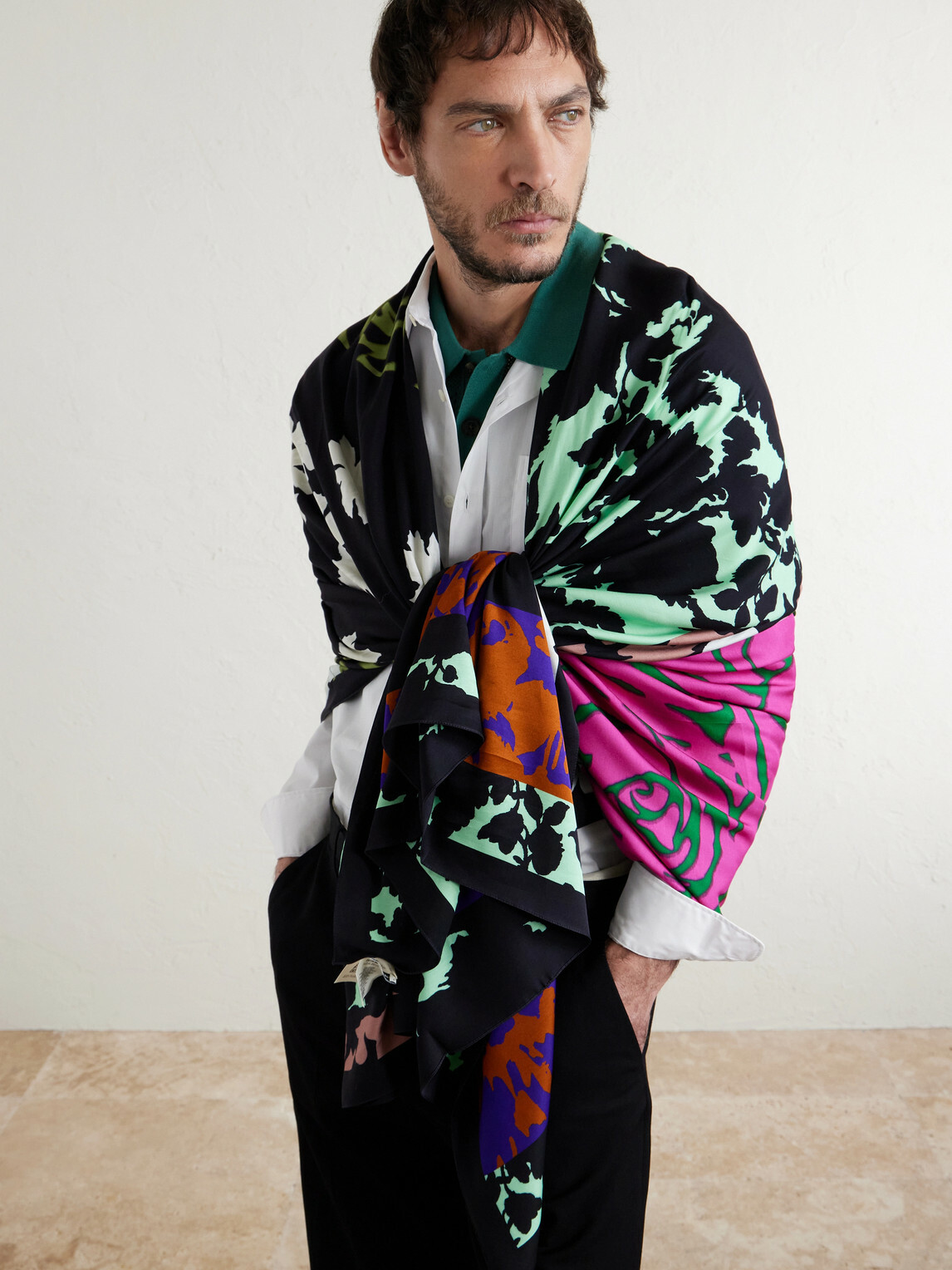 Dries Van Noten - Floral-Print Satin Scarf Dries Van Noten