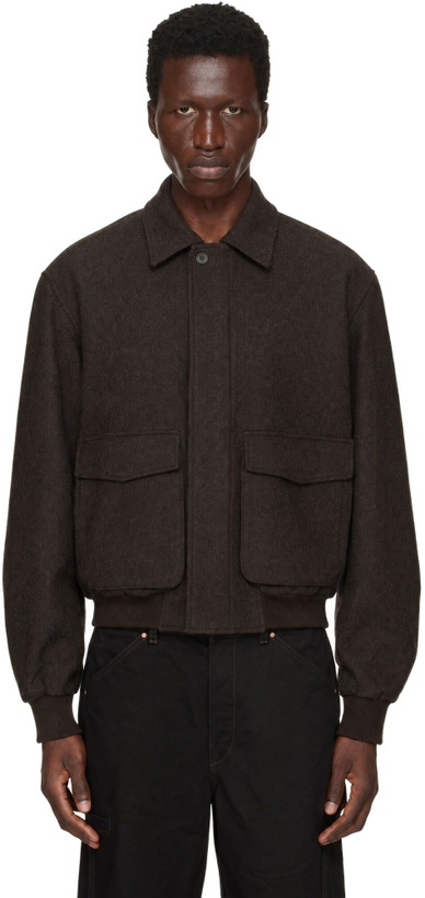 Photo: LE17SEPTEMBRE Brown Virgin Wool Bomber Jacket