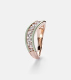 Kamyen 18kt rose gold and enamel ring with diamonds