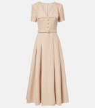 Roland Mouret Belted bouclé maxi dress