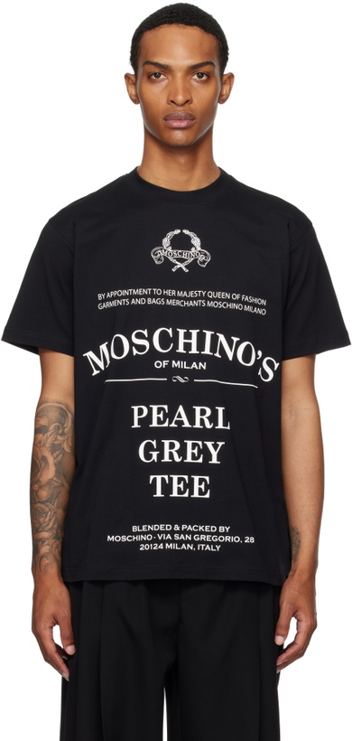 Photo: Moschino Black Printed Organic Cotton T-shirt