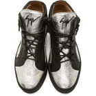 Giuseppe Zanotti Black and Silver Kriss High-Top Sneakers
