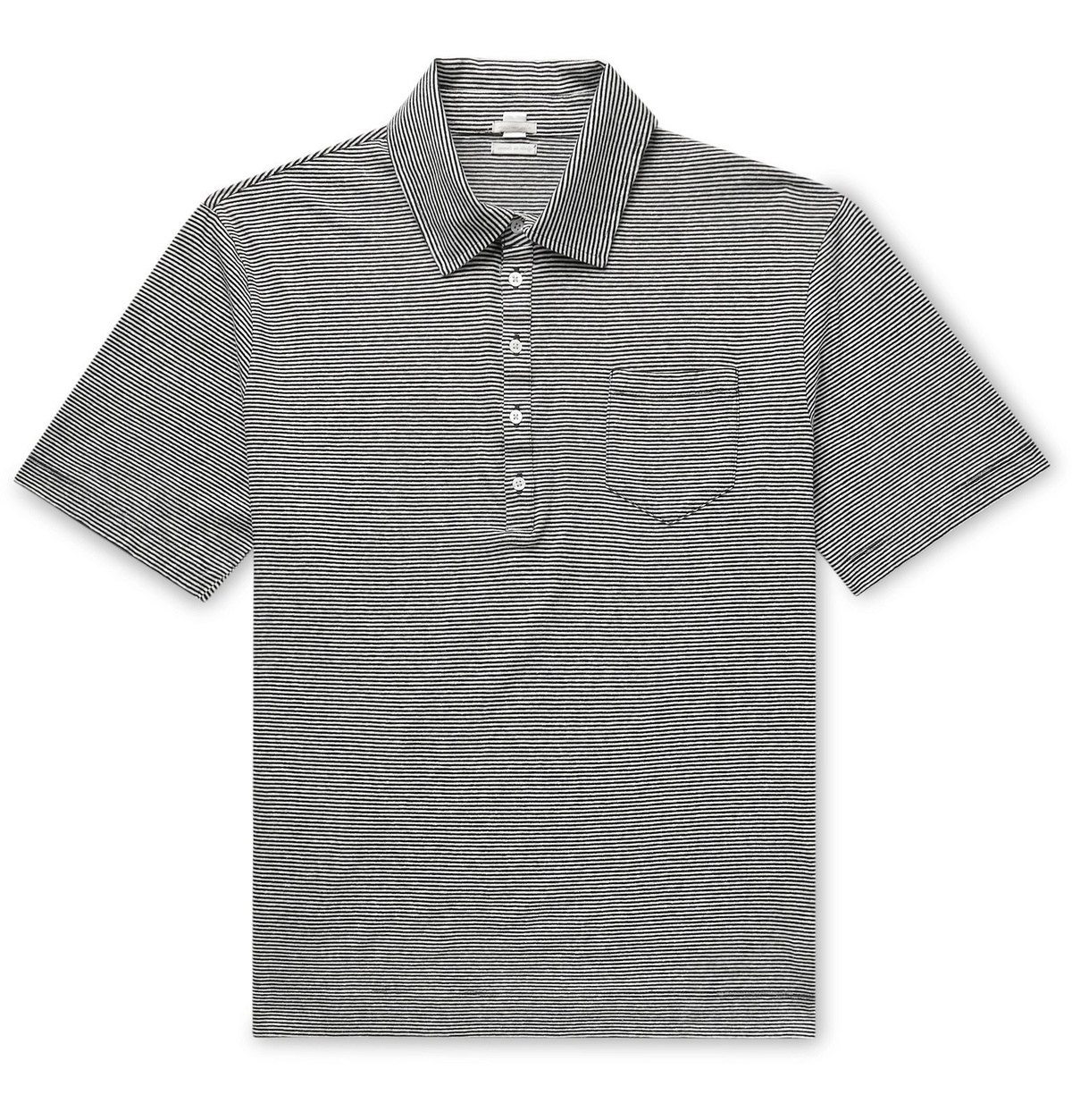 Massimo Alba - Striped Cotton and Linen-Blend Polo Shirt - Blue