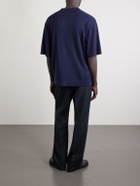 Officine Générale - Pele Jacquard-Knit Lyocell and Wool-Blend Polo Shirt - Blue