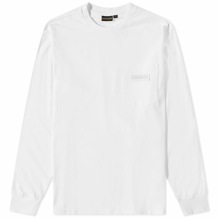 Photo: Napapijri Men's Long Sleeve Pocket T-Shirt in Bright White