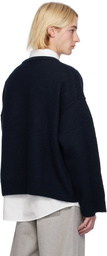GANNI Navy Wool Sweater