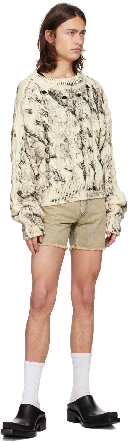EGONlab Blue Stonewashed Denim Shorts