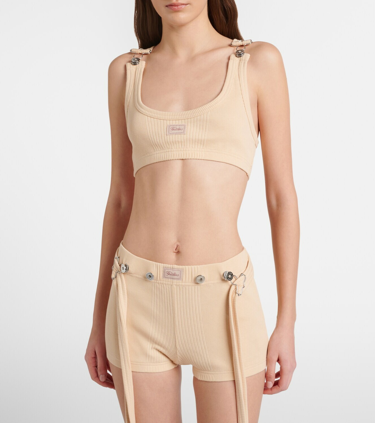 Jean Paul Gaultier Ribbed-knit cotton shorts